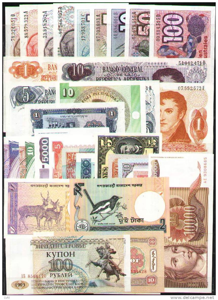 99 DIFFERENT UNCIRCULATED BANKNOTES Of  The WHOLE WORLD - Otros & Sin Clasificación