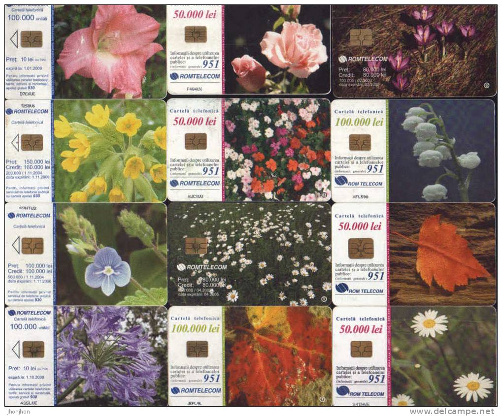 Roumanie-Telecartes-Lot De 60 Telecartes Avec: Fleurs,l´art,sports Et D´autres. - Collezioni