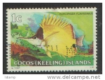 1979 - Cocos (keeling) Islands Fishes 1c FORCEPS FISH Stamp FU - Isole Cocos (Keeling)