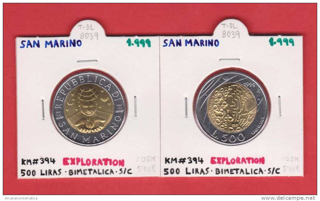 SAN MARINO   500  LIRAS   BIMETALICAS  1.999   KM#394  "EXPLORATION"  SC/UNC      DL-8039 - Saint-Marin