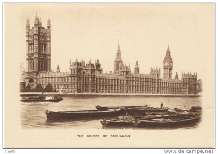 The Fredericks Hotels Staionery Letter Card, Hotel Russel House Of Parliament Views On C1910s Vintage 'Lettercard' - Houses Of Parliament