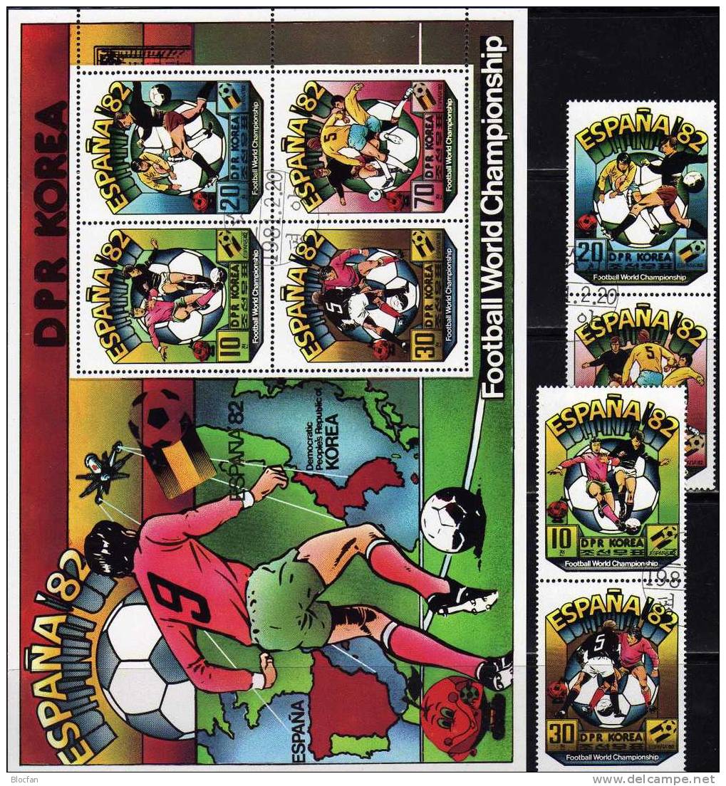 Qualifikation Zur Fussball WM 1981 Korea A-C2098, 5ZD Plus Kleinbogen O 50€ Fußballer Vor Emblem Sheetlet From Coree - Corée Du Nord