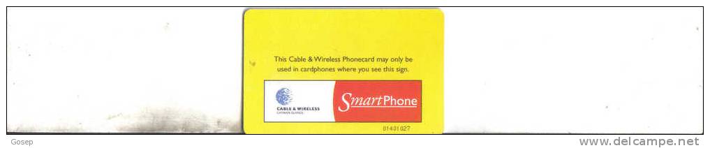 Cayman Islands-smart Phone Card Chip Ci$10 -used+1card Prepiad Free - Cayman Islands