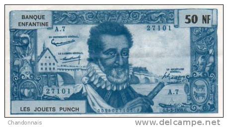 (L116) Banque Enfantine (Jouets Punch) 50 NF (Henri IV) - Specimen