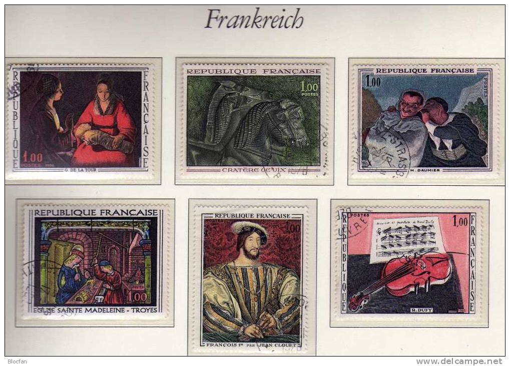 6x Gemälde Und Kunst 1965 Frankreich 1529 Bis 1598 Plus Block I/66 O 20€ Verschiedener Maler Set+ Sheet From France - Gemälde