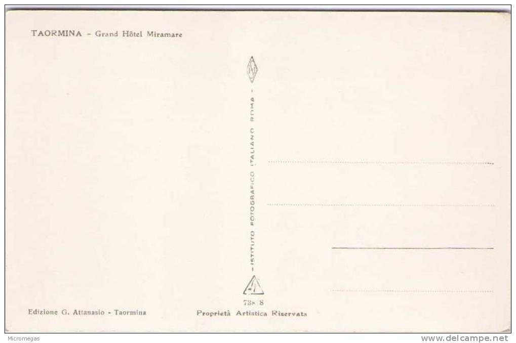 TAORMINA - Grand Hôtel Miramare - Autres & Non Classés