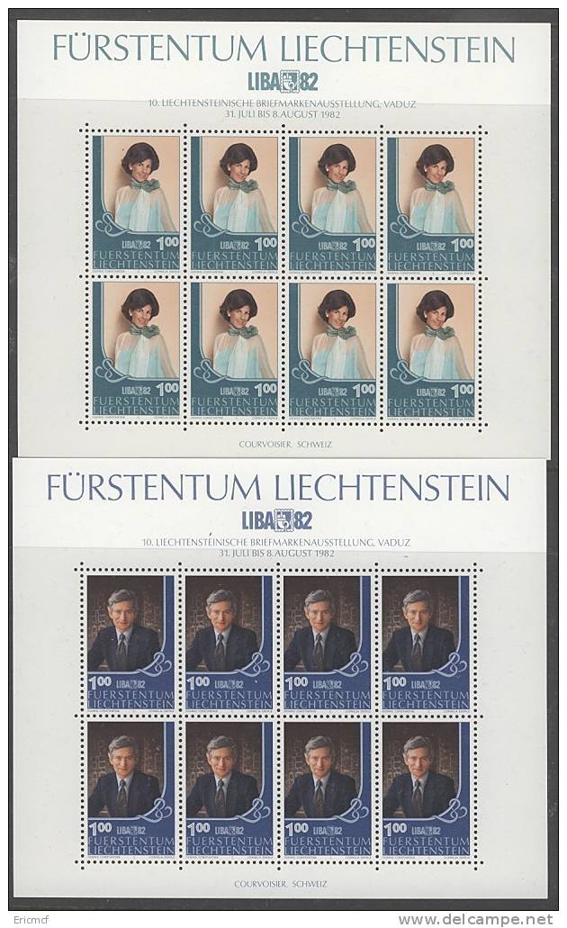 Liechtenstein 1982 LIBA82 Sheetlets MNH(**) - Blocks & Sheetlets & Panes