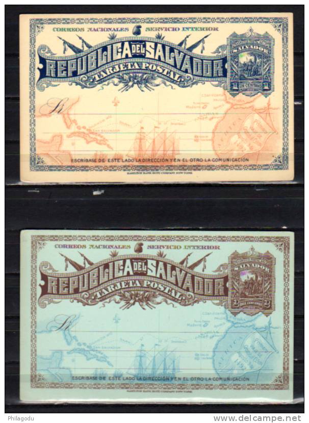 Salvador 1892, Entier Carte  Ch Colomb (Colombus) Géographie Bateau - Christoph Kolumbus