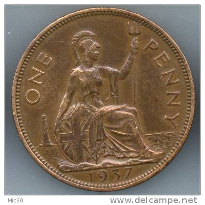 Grande-Bretagne 1 Penny Georges VI 1937 Ttb/sup - D. 1 Penny
