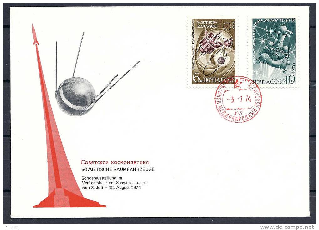 RUS01 - 2 Lettres "Sowjetische Raumfahrzeuge" - Briefe U. Dokumente
