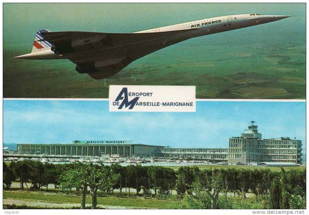 Avion Concorde Aéroport Marseille Marignane - 1946-....: Moderne