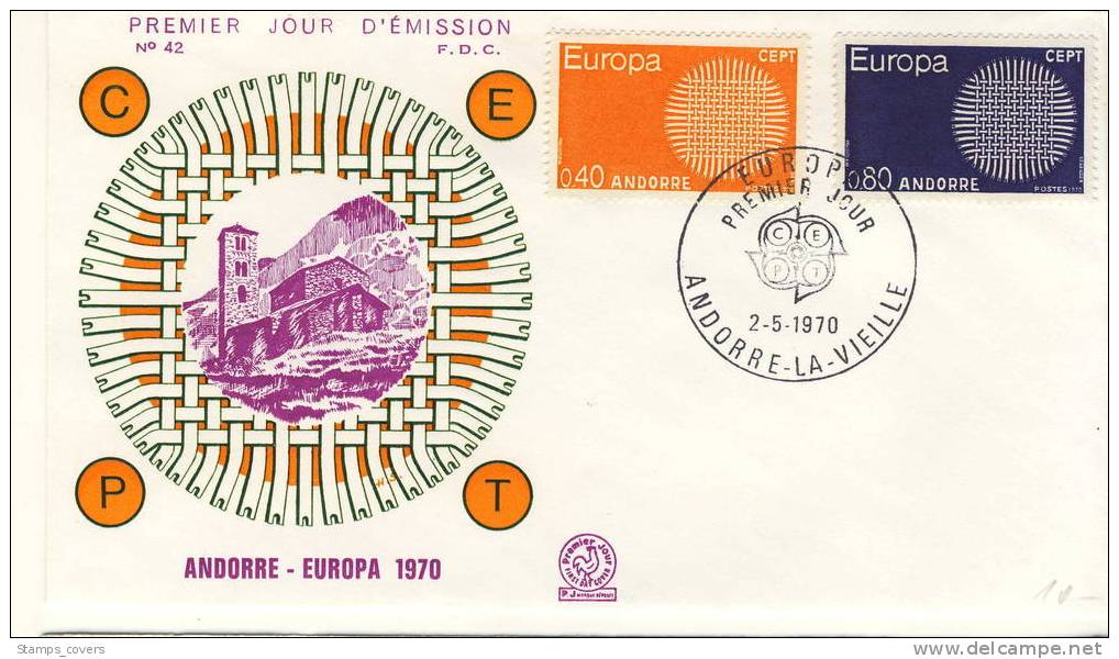 ANDORRE FDC MICHEL 222/23 EUROPA 1970 - 1970