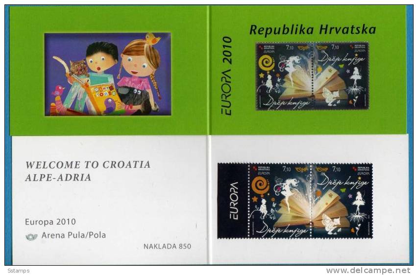 2010 EUROPA CEPT CROAZIA CROATIA HRVATSKA ALPE ADRIA TYP I   BOOKLET LIBRETTO CHILDREN BOOKS - 2010