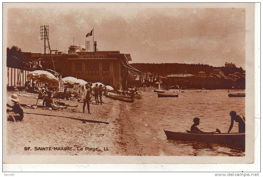 83 SAINTE MAXIME La Plage Cpa Animée - Sainte-Maxime