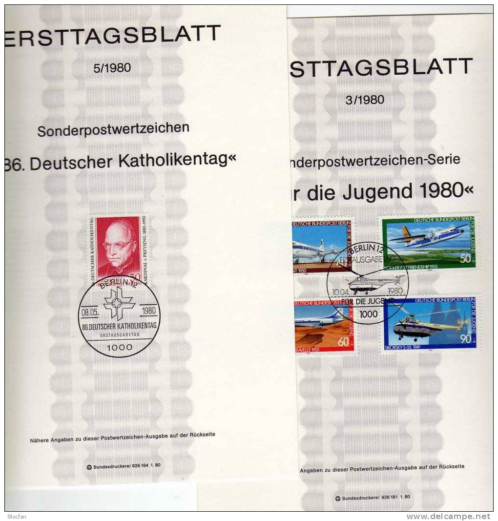 Jahrgang ETB 1980 Meteorologe Bis Stadtansichten Berlin 614-636 SST 18€ Berliner Ersttagsblätter Cover From Germany - Collections (sans Albums)