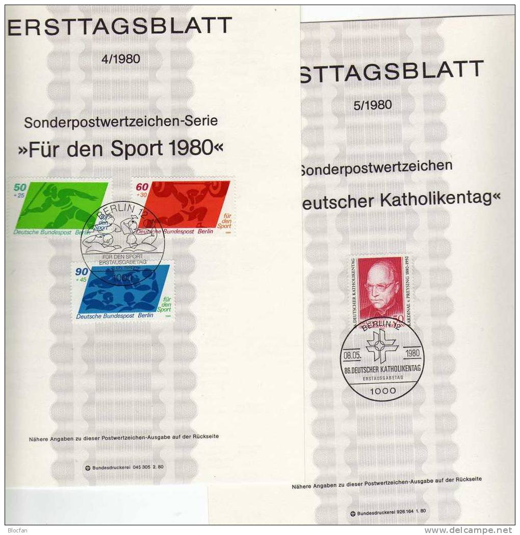 Jahrgang ETB 1980 Meteorologe Bis Stadtansichten Berlin 614-636 SST 18€ Berliner Ersttagsblätter Cover From Germany - Collections (sans Albums)