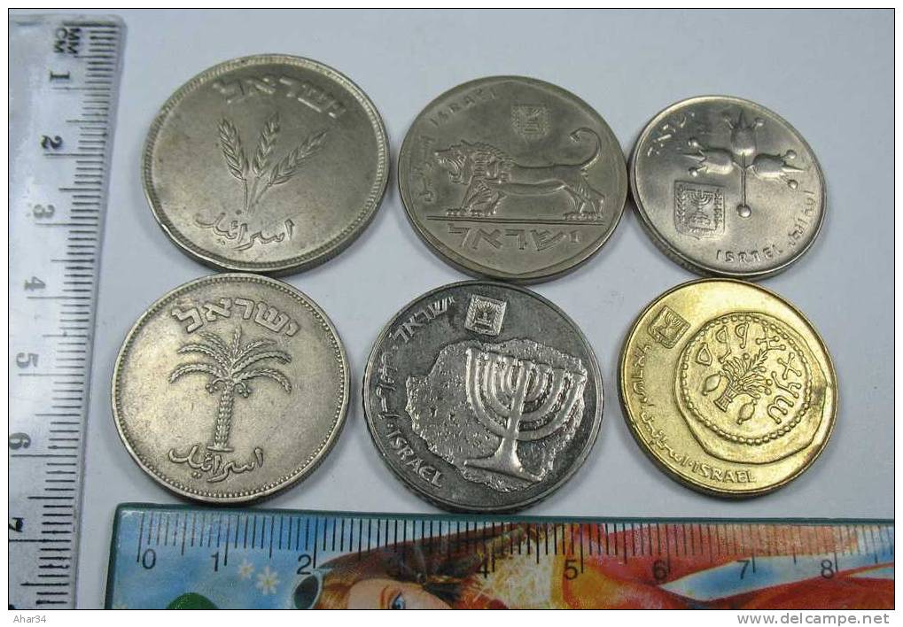 ISRAEL LOT  33 DIFFERENT COINS REPRESENTS  THE HISTORY OF ISRAEL SINCE 1949. FREE SHIPPING , SURFACE MAIL. REGISTERED.