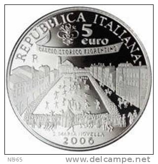 ITALIA  ITALY - REPUBBLICA ITALIANA ANNO 2006 - CAMPIONATO MONDIALE DI CALCIO - GERMANIA   -  EURO 5,00 In Argento - Italy