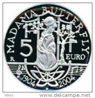 ITALY - REPUBBLICA ITALIANA ANNO 2004 - DITTICO  GIACOMO PUCCINI   -  EURO 5,00 + 10,00 In Argento - Italia