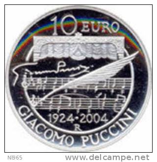 ITALY - REPUBBLICA ITALIANA ANNO 2004 - DITTICO  GIACOMO PUCCINI   -  EURO 5,00 + 10,00 In Argento - Italie