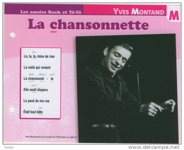 Yves Montand  La Chansonnette 1962 Les Années Rock Et Yéyé Atlas TBE - Sonstige & Ohne Zuordnung