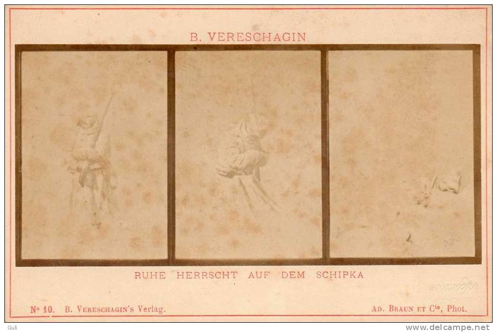 PHOTO Originale-B.VERESCHAGIN (art Peintre Russe Peinture) "Ruhe Herrscht Auf Dem Schipka "  Verlag N°10- Ad Braun - Other & Unclassified