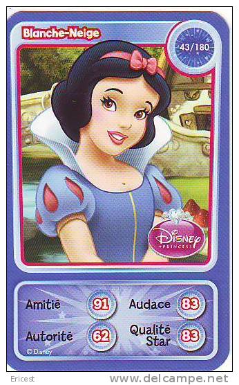 CARTE AUCHAN DISNEY BLANCHE-NEIGE 43/180 BON ETAT - Disney