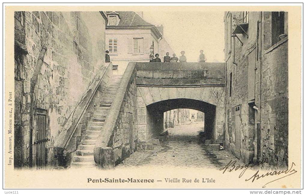 Vieille Rue De L'isle Cpa En Bon état - Pont Sainte Maxence