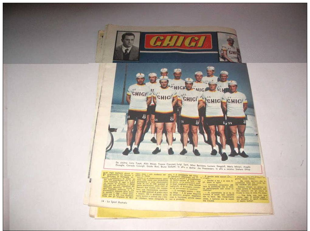 GHIGI Squadra Ciclisti Su Pagina Rivista SPORT ILLUSTRATO Del 29-6-1961 - Ciclismo