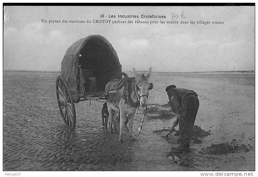 Pêcheur De Hénons Avec Charette - Le Crotoy