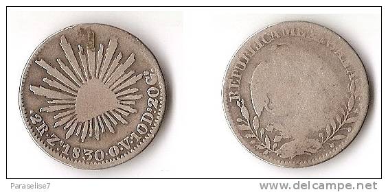 MEXIQUE 2 REALES  1830   ARGENT RARE ! - México