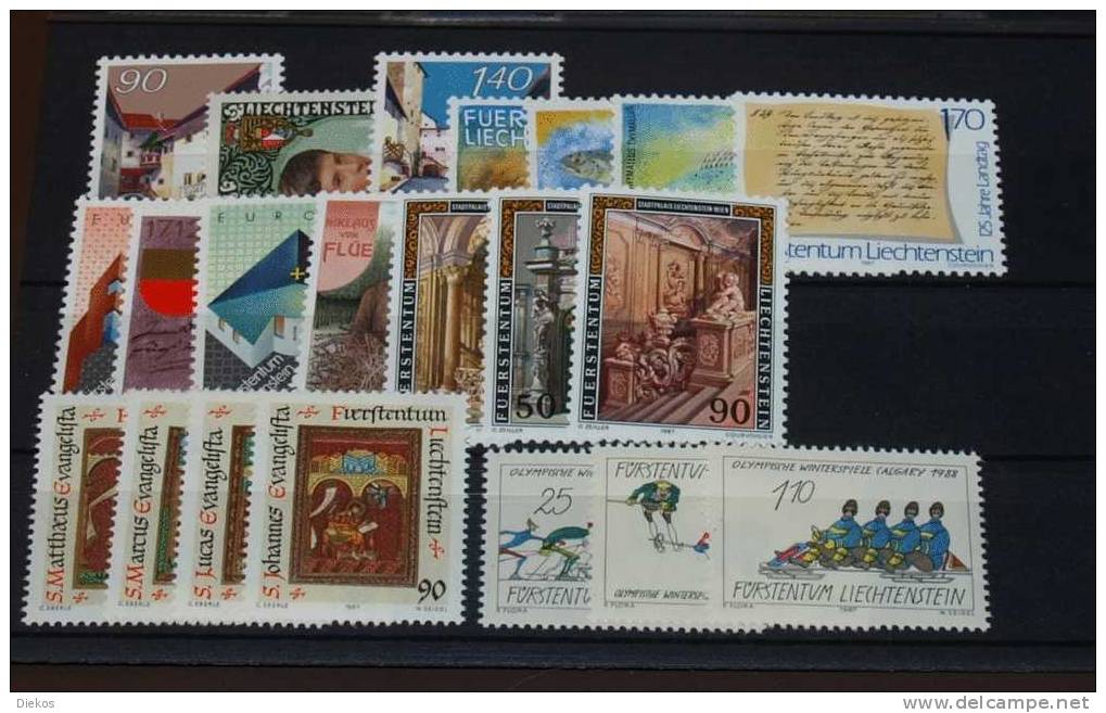 Jahrgang Liechtenstein 1987 Postfrisch, Year Set, MNH #1759 - Annate Complete