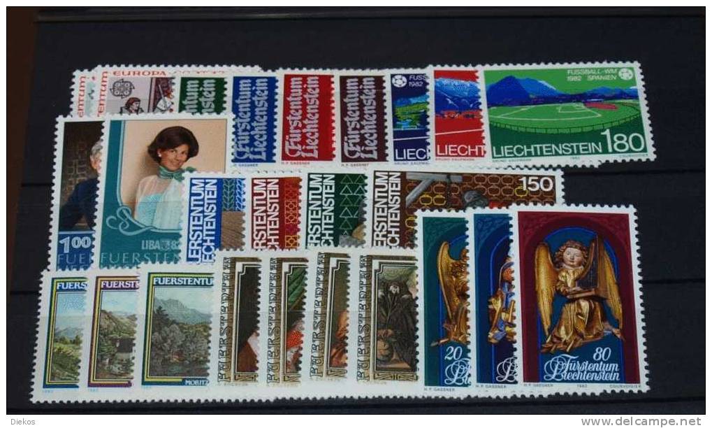Jahrgang Liechtenstein 1982 Postfrisch, Year Set, MNH #1764 - Années Complètes