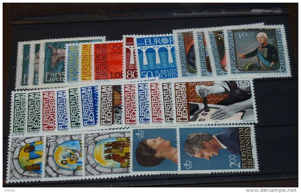 Jahrgang Liechtenstein 1984  Postfrisch, Year Set, MNH #1783 - Annate Complete