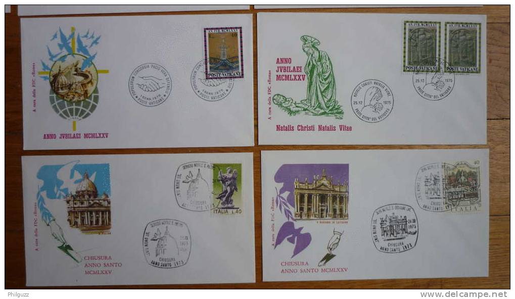 FDC 11 ENVELOPPES 1ER JOUR VATICAN ITALIE ANNO SANTO 1975 ANNEE SAINTE 1975  Enveloppe - FDC