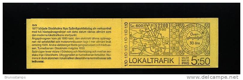 SWEDEN/SVERIGE - 1977  PUBLIC TRANSPORTS   BOOKLET    MINT NH - 1951-80