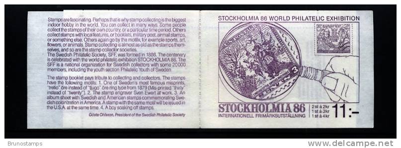 SWEDEN/SVERIGE - 1986  STOCKHOLMIA  EXPO   BOOKLET    MINT NH - 1981-..