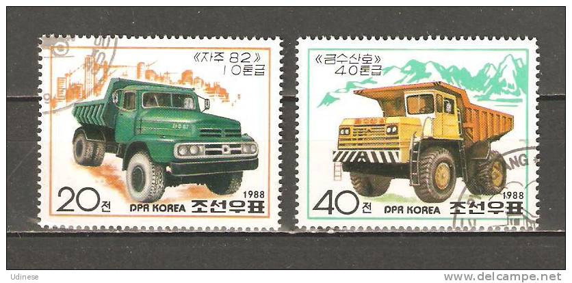 NORTH KOREA 1988 - TRUCKS - CPL. SET   - USED OBLITERE GESTEMPELT - Camiones