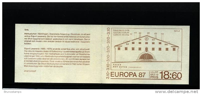 SWEDEN/SVERIGE - 1987  EUROPA   BOOKLET    MINT NH - 1981-..