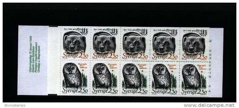 SWEDEN/SVERIGE - 1989  ENDANGERED SPECIES  BOOKLET    MINT NH - 1981-..