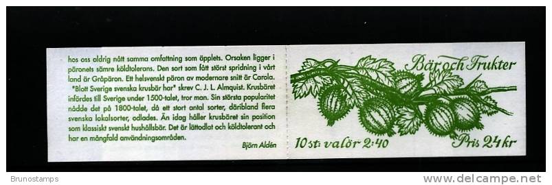 SWEDEN/SVERIGE - 1993  FRUITS  BOOKLET    MINT NH - 1981-..
