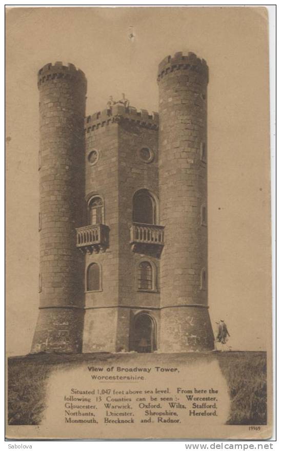 Worcestershire View Of Brodway Tower Défault : One Sting Up Of Postcard - Otros & Sin Clasificación