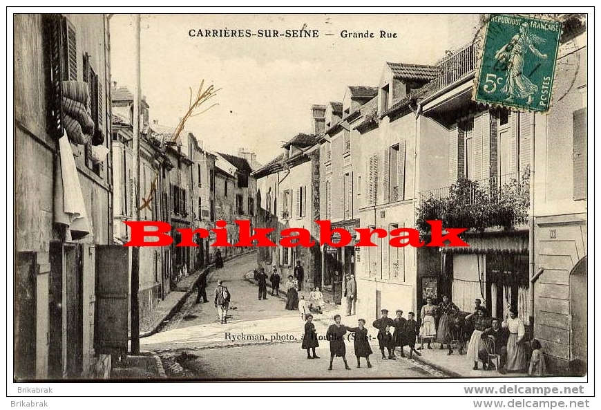 *CARTE POSTALE / CARRIERES SUR SEINE GRANDE RUE - Carrières St Denis Seine Et Oise Yvelines - Carrières-sur-Seine