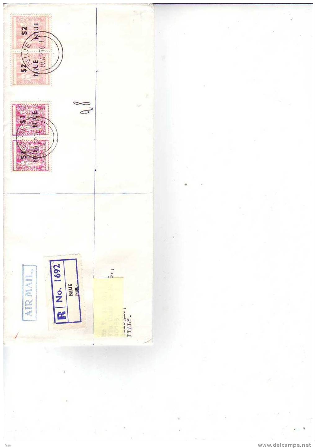 NIUE  1970 - Busta Racccomandata - Yvert 104-105 (x2) - Niue