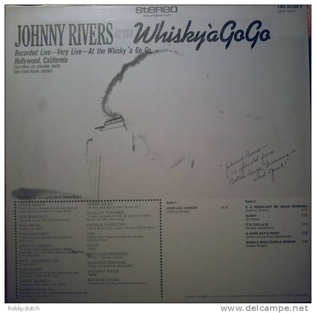 * LP *  JOHNNY RIVERS - LIVE AT THE WHISKY A GOGO (Germany 1964) - Blues