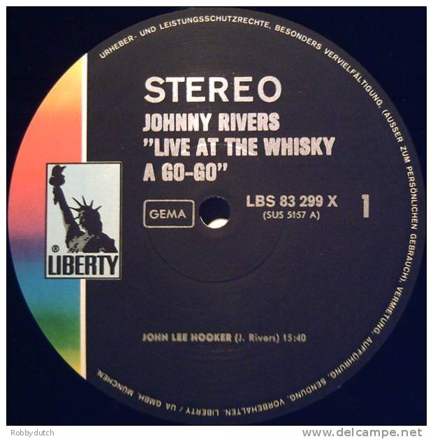 * LP *  JOHNNY RIVERS - LIVE AT THE WHISKY A GOGO (Germany 1964) - Blues