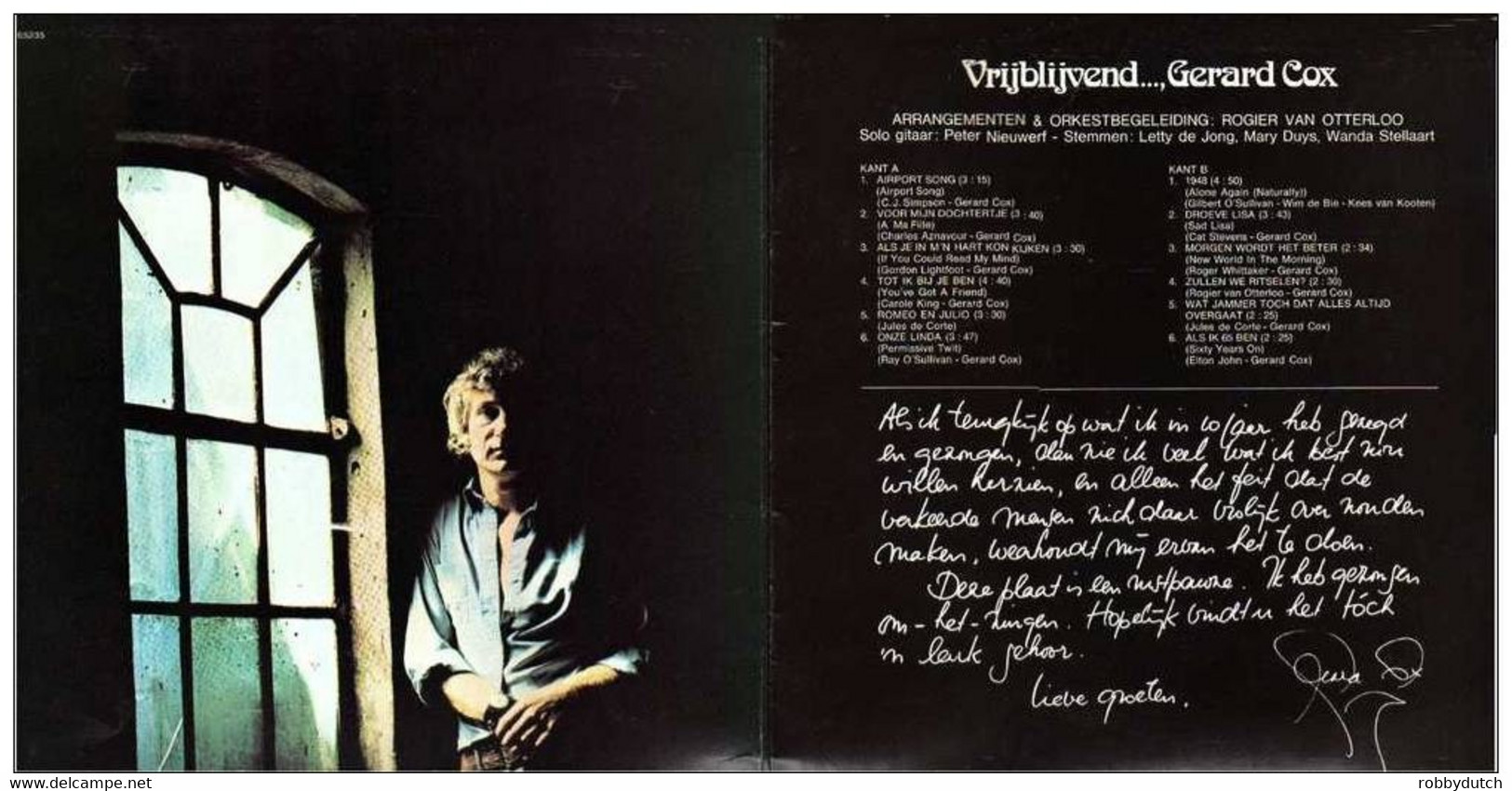 * LP * VRIJBLIJVEND..., GERARD COX (Holland 1972 Ex!!!) - Other - Dutch Music