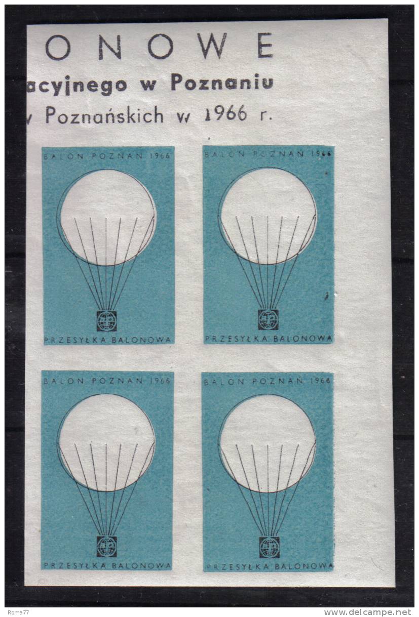 TR209 - POSTA RAZZO ROCKET POST : Balon 1966 Em Privata  ** - Nuevos