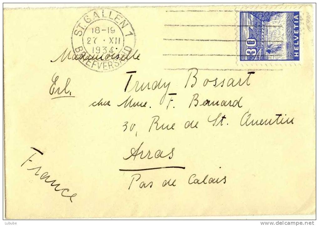 Ausland Brief  St.Gallen - Frankreich      1934 - Storia Postale