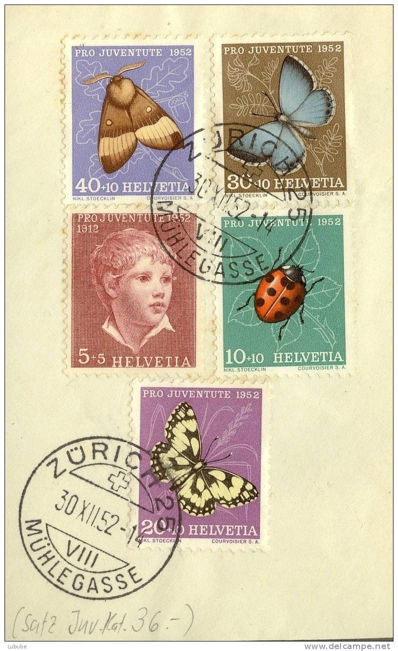 Briefausschnitt  Pro Juventute      1952 - Storia Postale